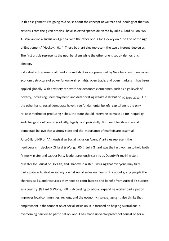 The Concept of Welfare - Neoliberalism and Social Ideologies