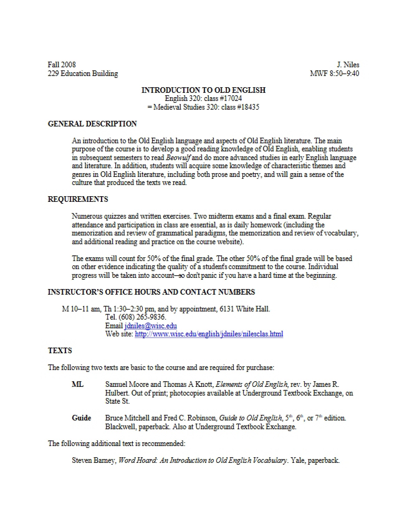Course Syllabus