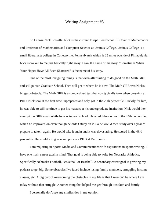 Assignment 3 - Writing