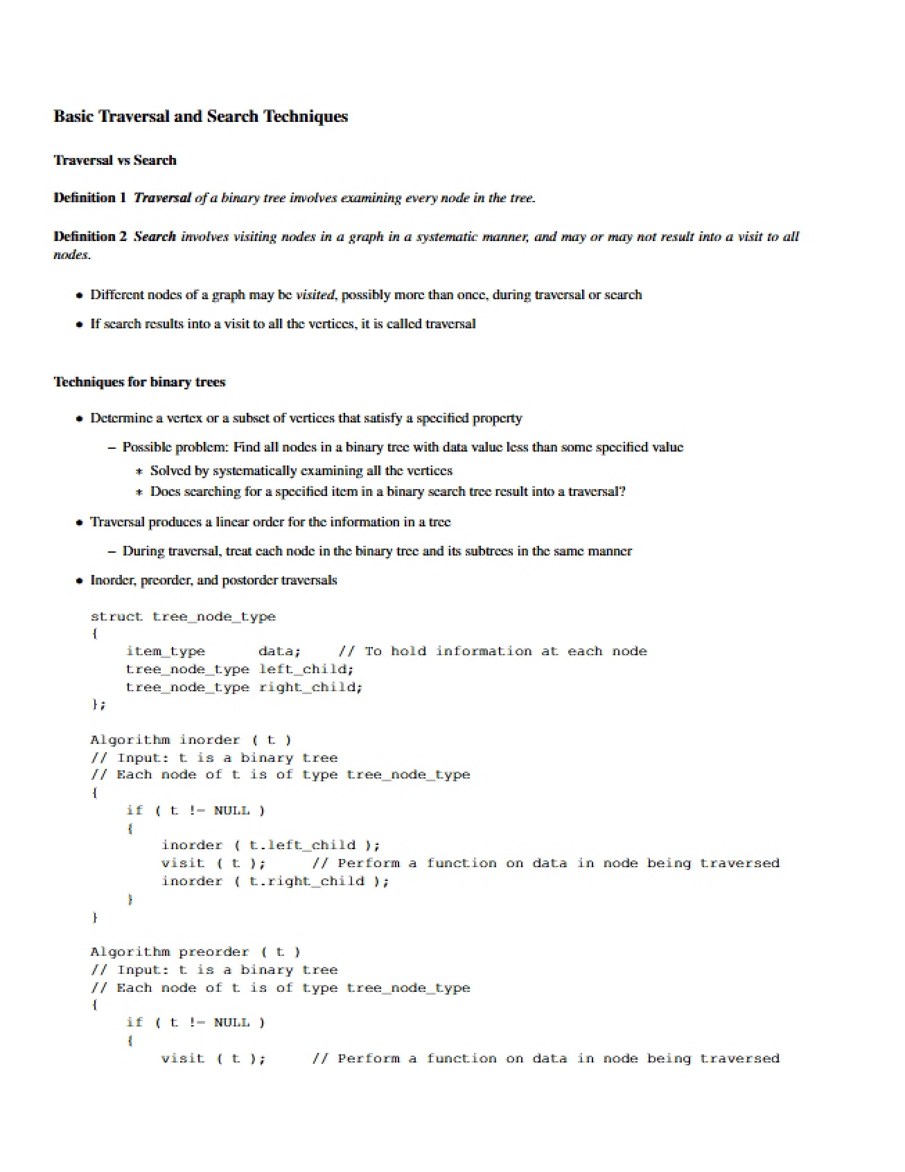 Search versus Traversal