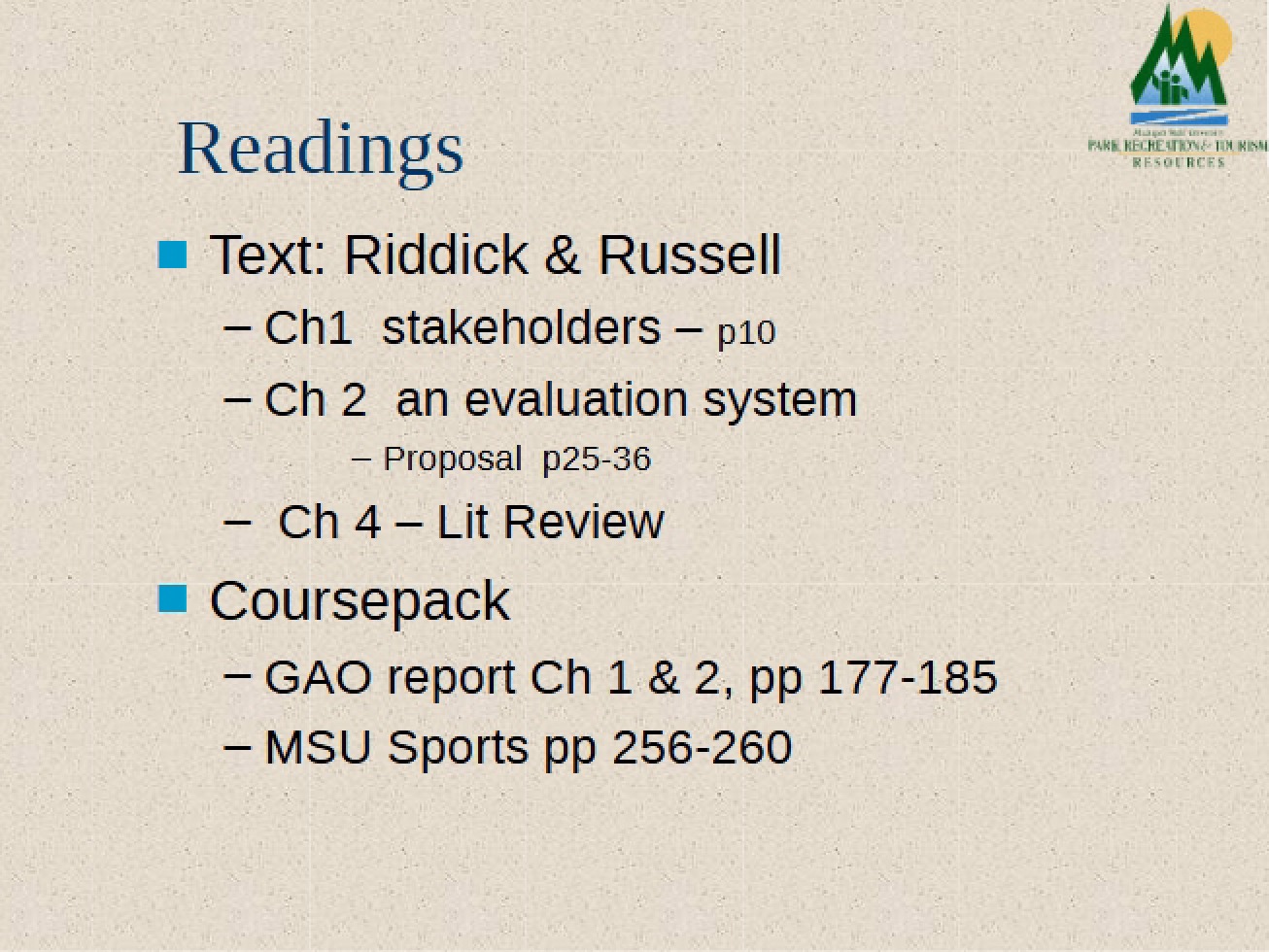 Course Readings