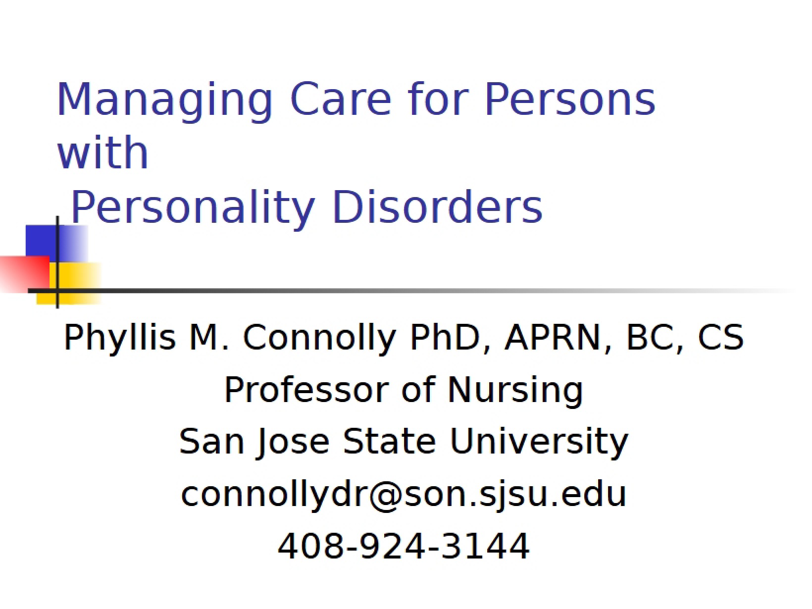 Personality Disorder Care Management