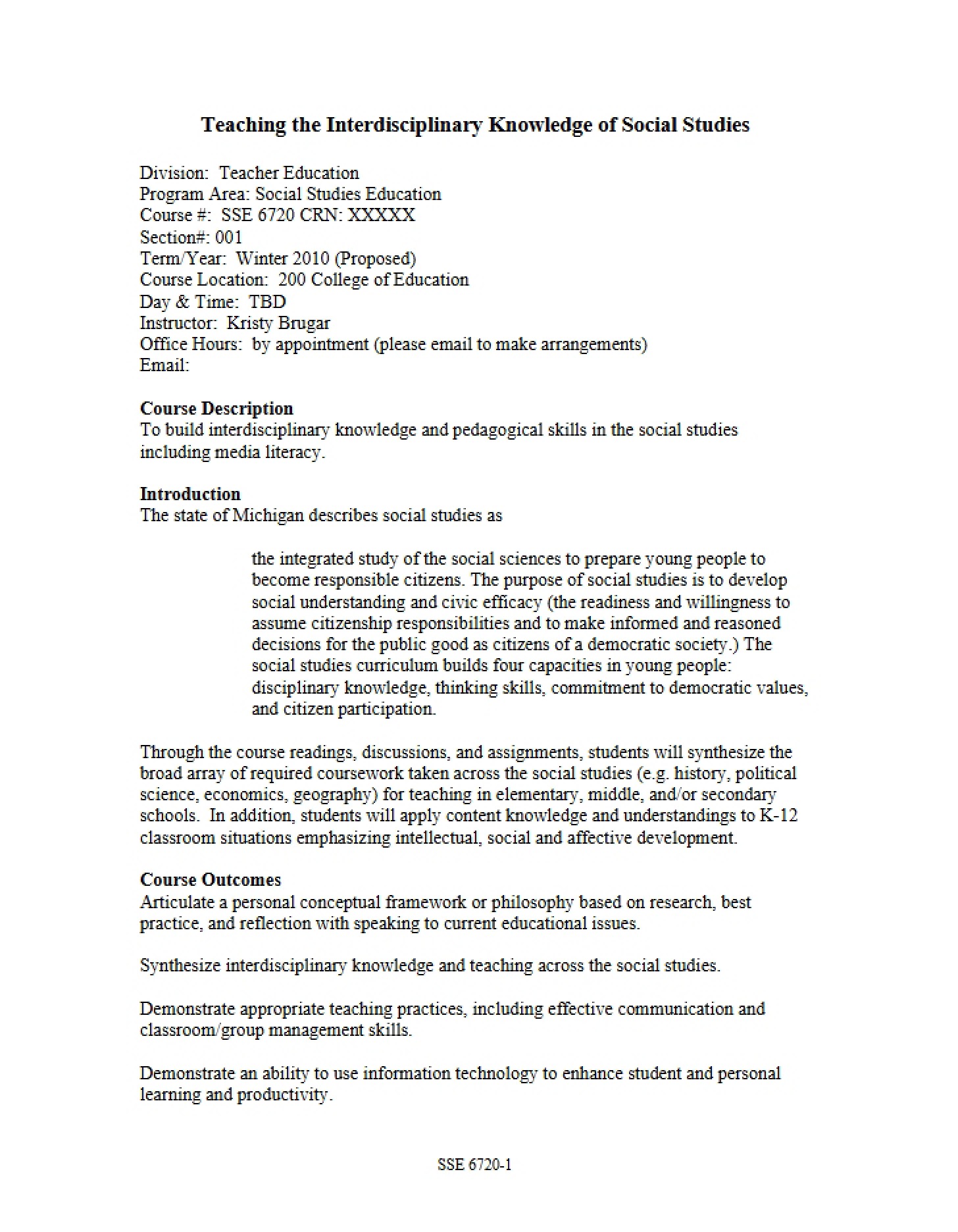 Class Syllabus Overview
