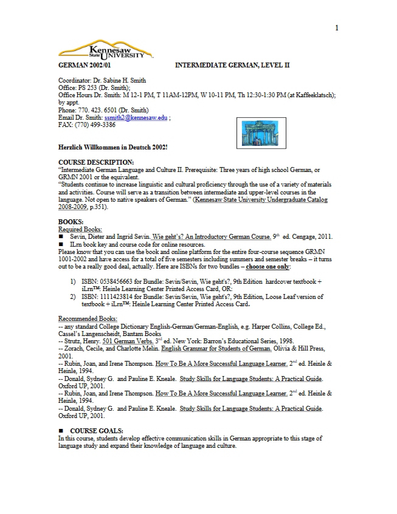 Learning Plan Intermediate German II