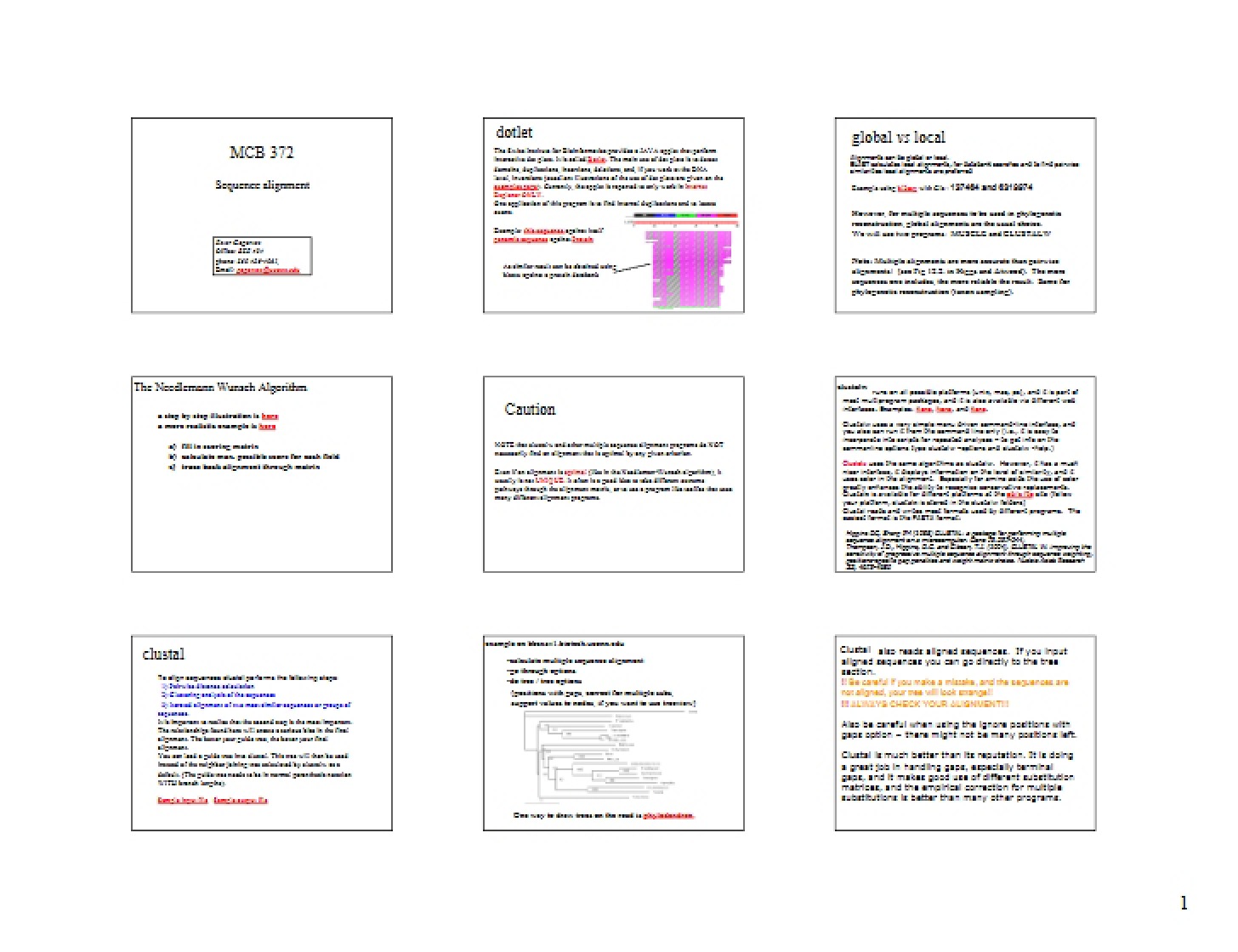 Notes from Class