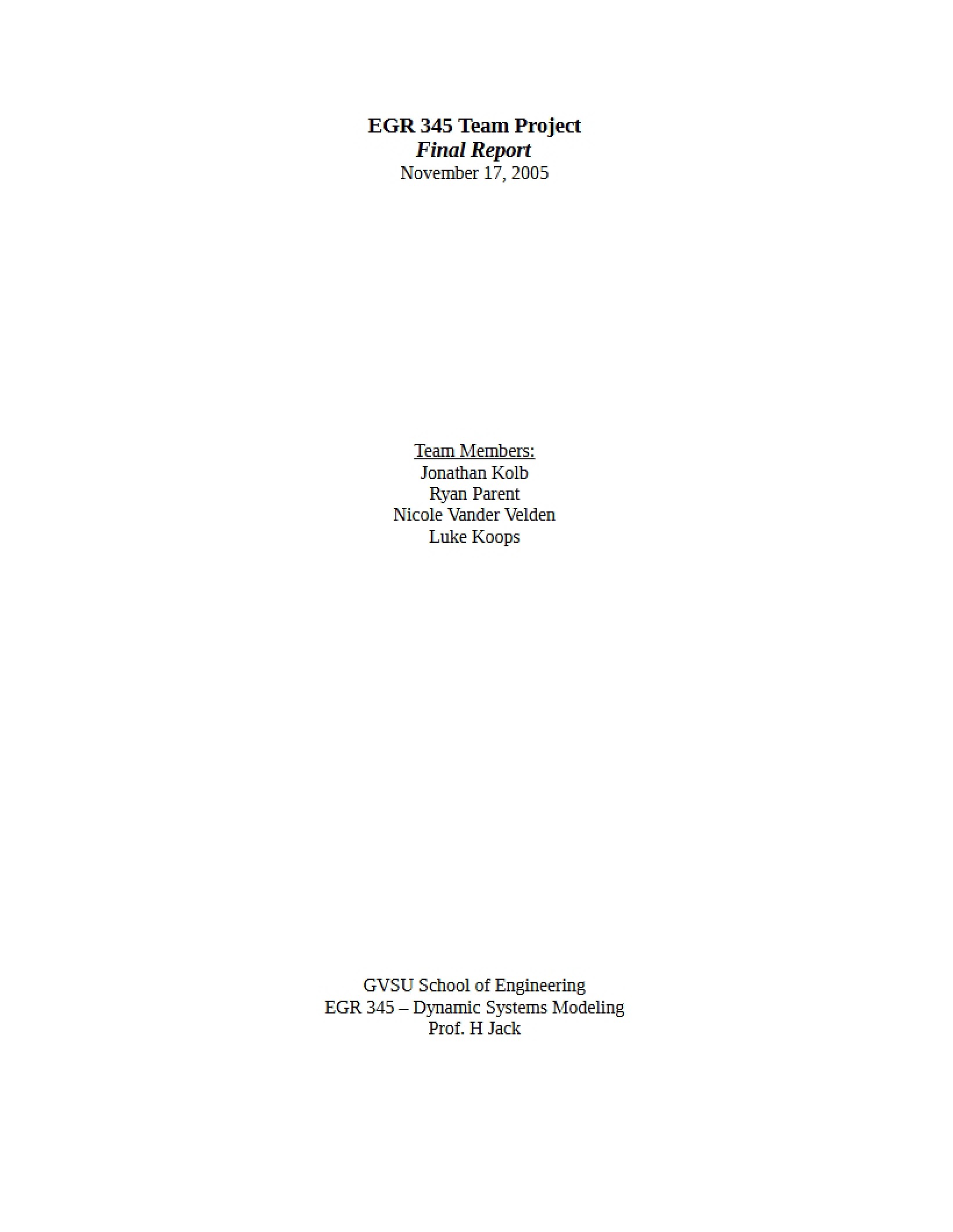 Report for Final Project