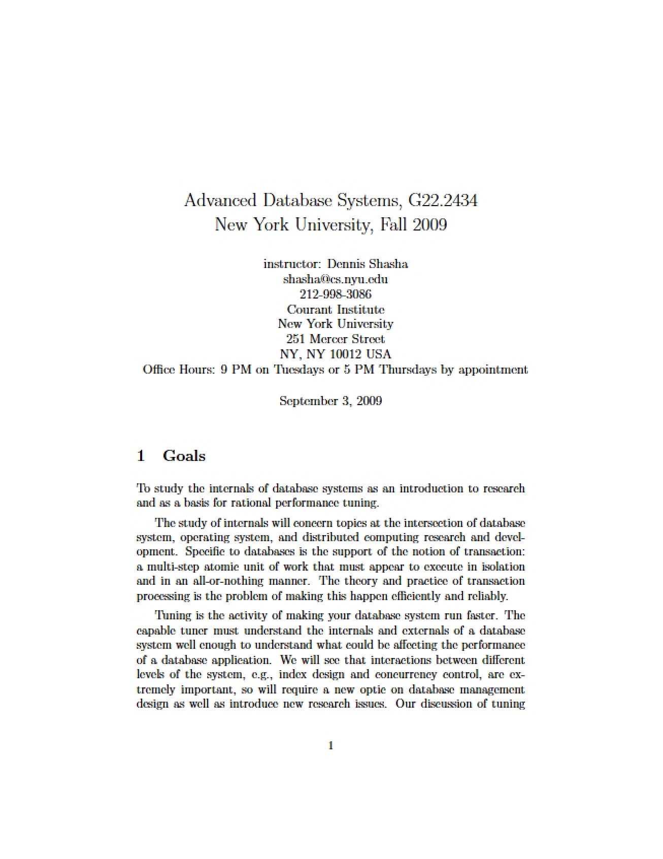 Advanced Systems for Databases