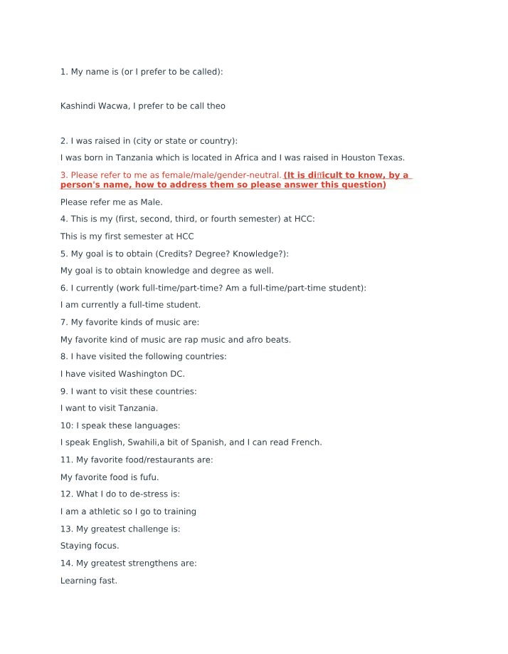Form - Student Information