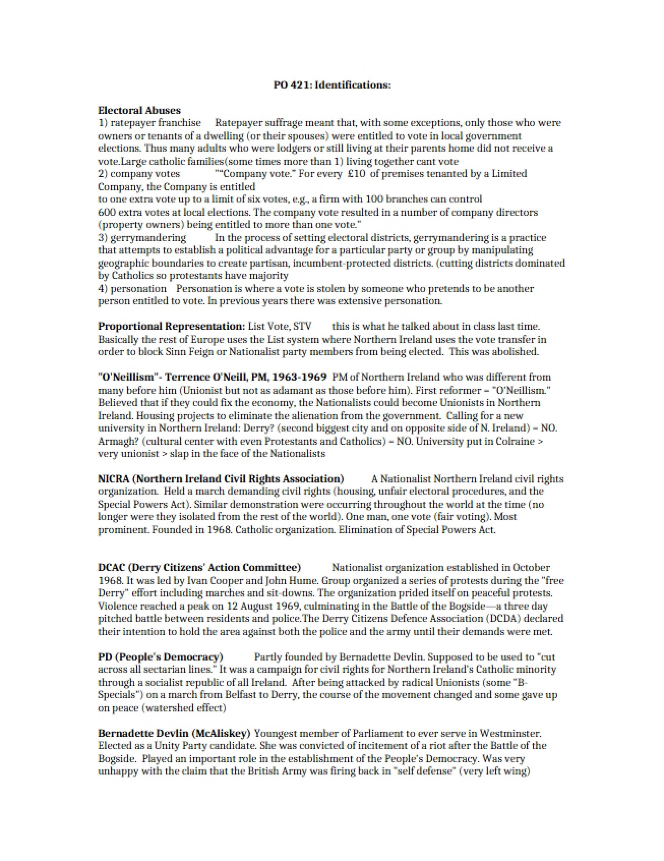 Examination of Electoral Abuses in Northern Ireland