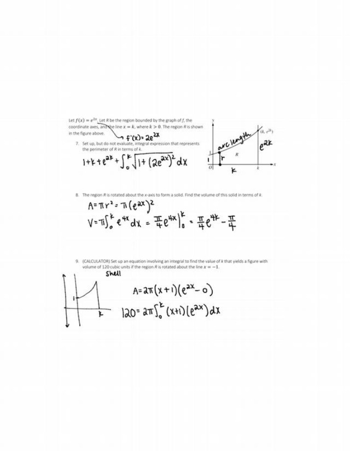 Calculus - Shell Method, Arc Length, and Volume of Revolution