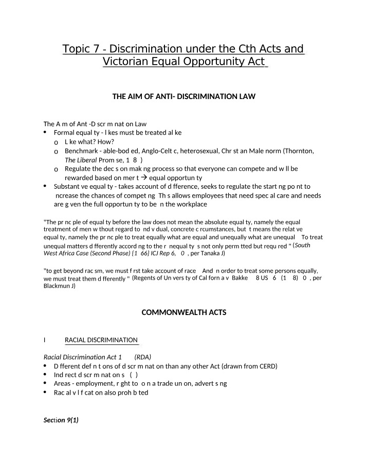 Discrimination Laws in Australia