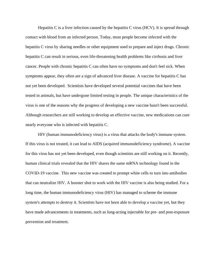 Hepatitis C and HIV - Vaccines, Challenges, and Progress