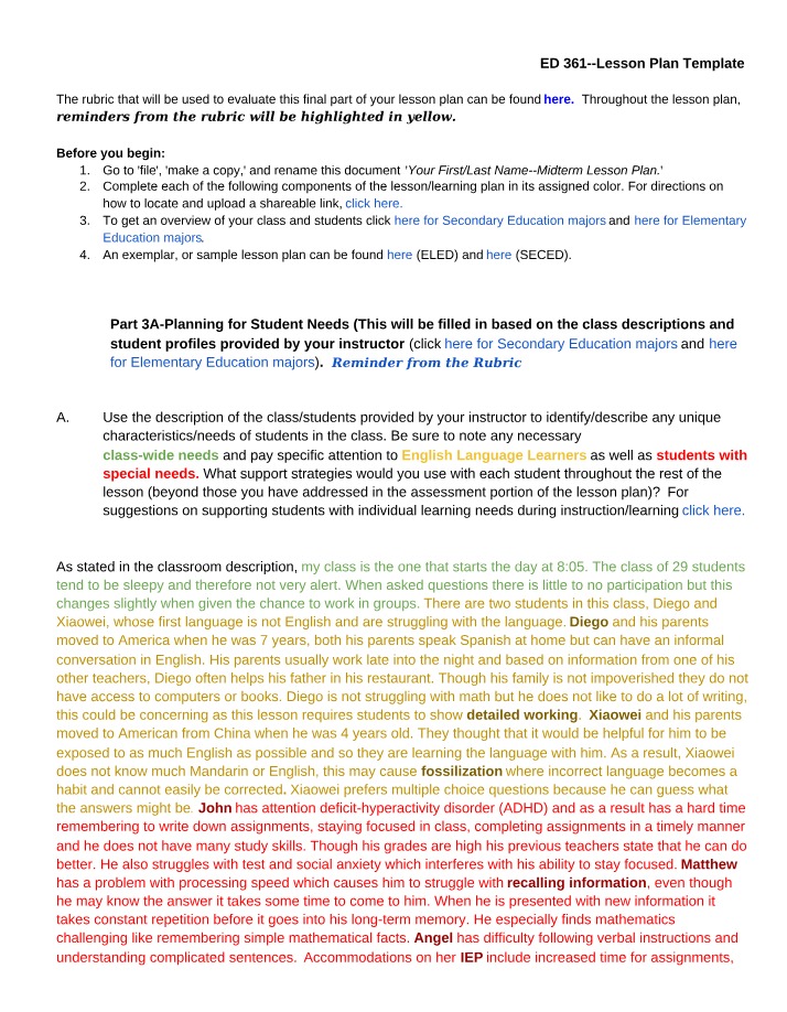 Supporting English Language Learners - Planning for Student Needs