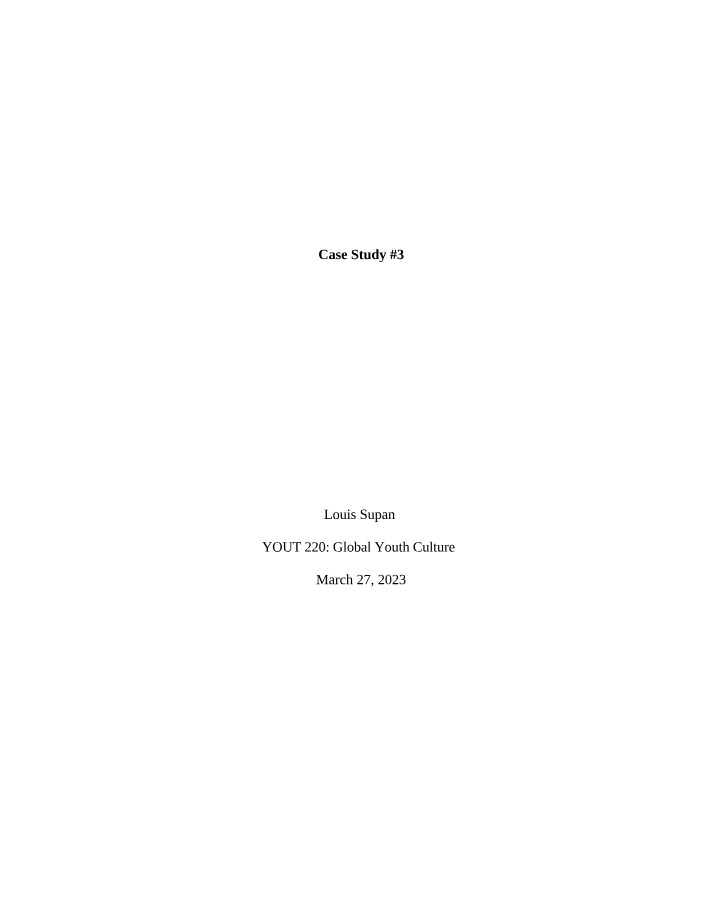 YOUT220 Case Study 3