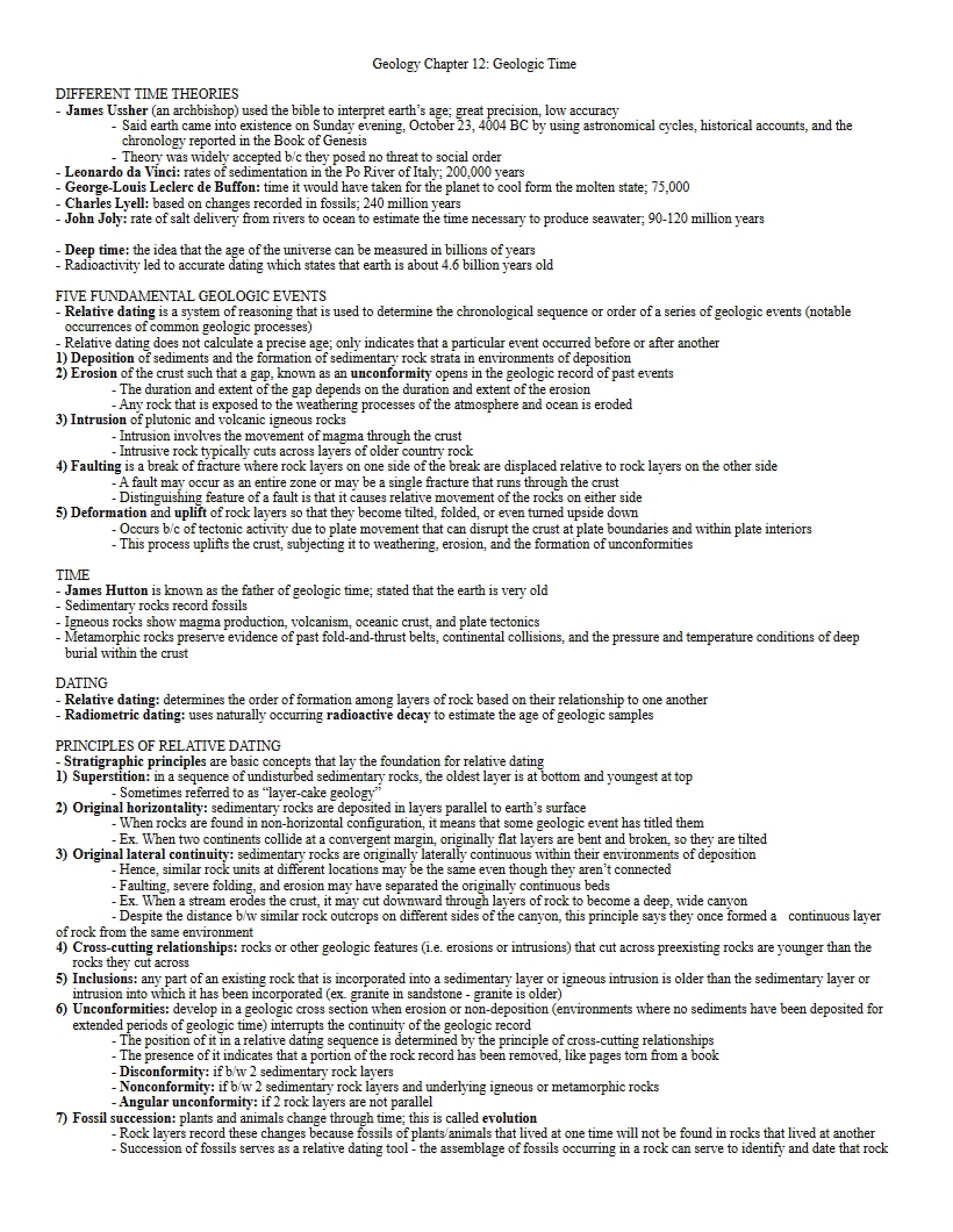 Geologic Time Chapter Twelve