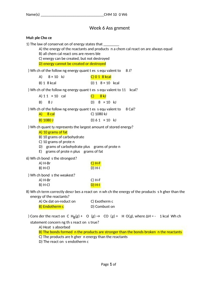 Assignment for Week 6