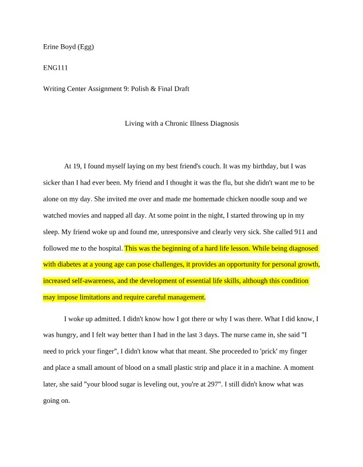 Living with a Chronic Illness - Personal Growth