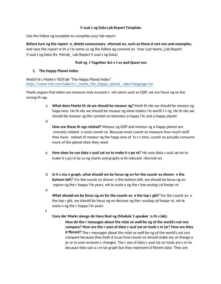 Lab Report on Visualizing Data