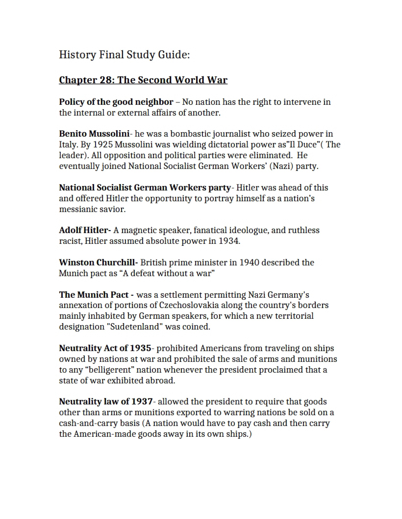 Final Study Guide 2