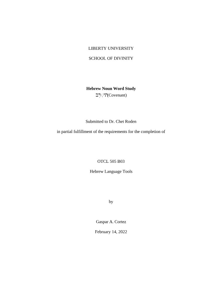 OTCL 505 - Noun Word Study