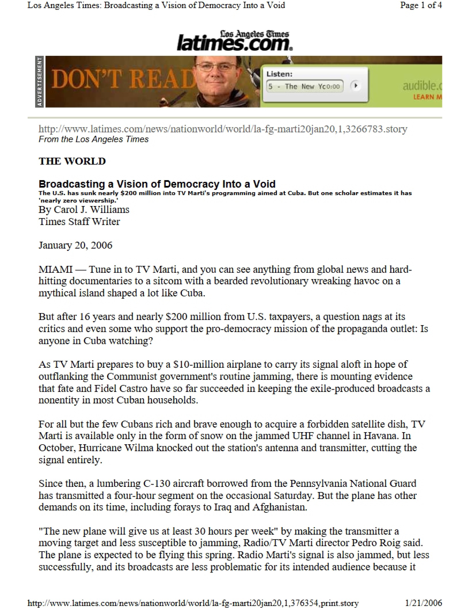 Vision of Democracy Broadcast into a Void