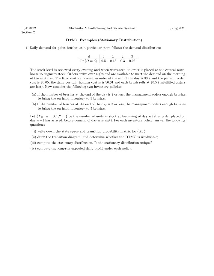 DTMC Examples - Stationary Distribution