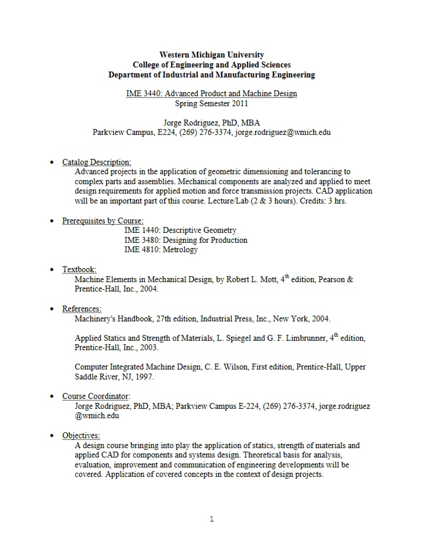 Class Syllabus