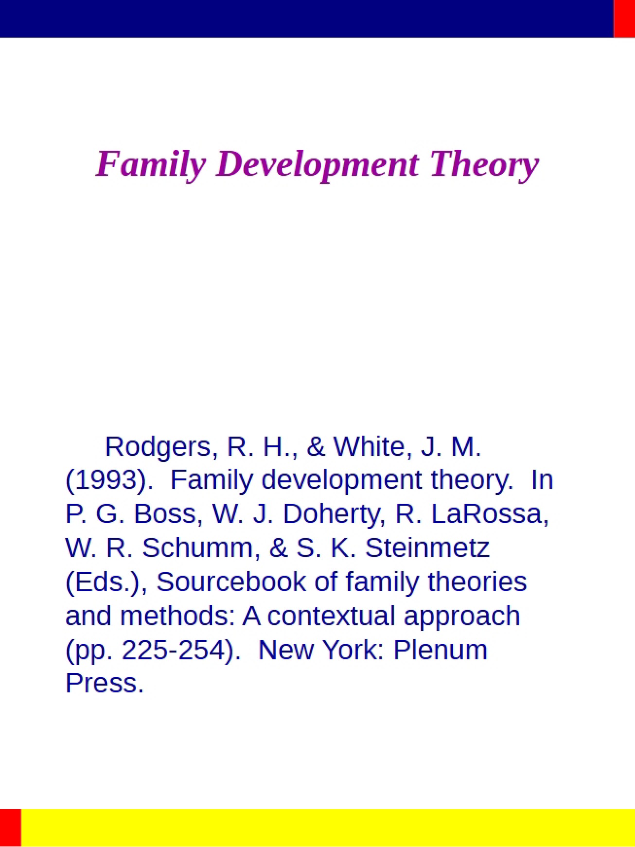 Theory of Family Development