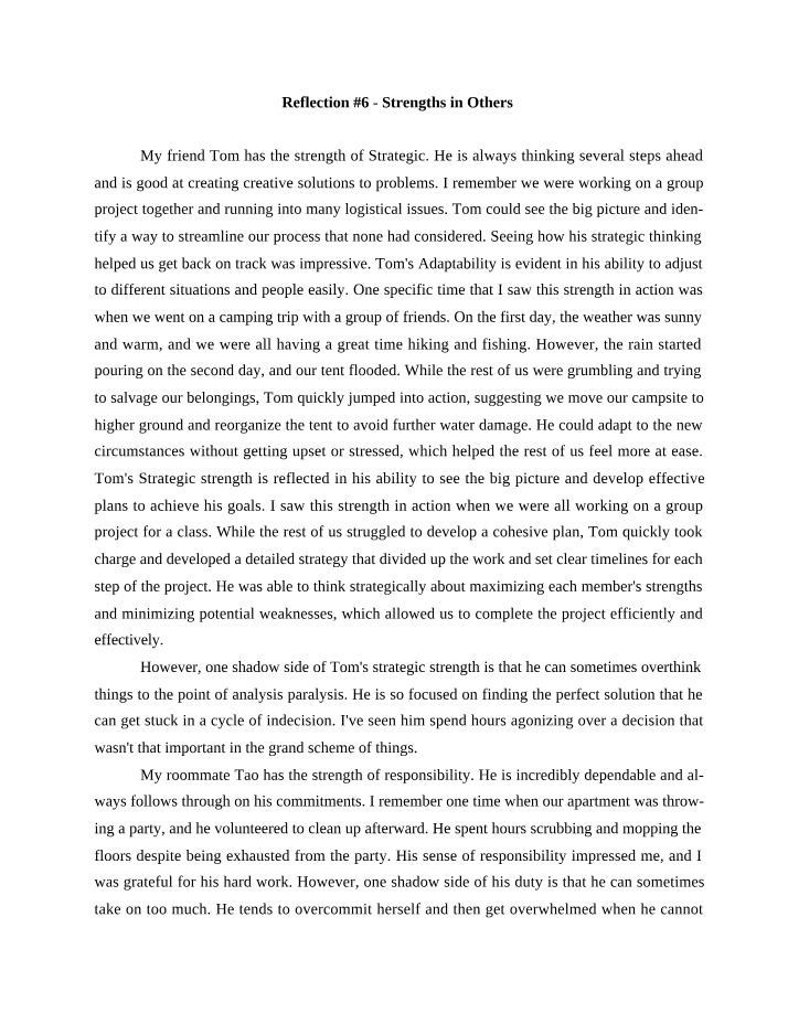STDEV 168R - Reflection 6