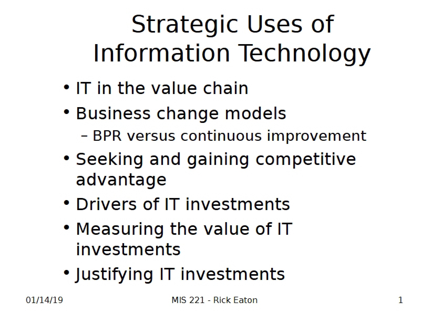 Usage for Strategy