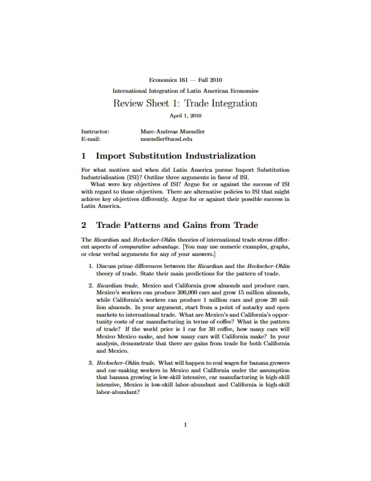Regional Trade Integration Analysis