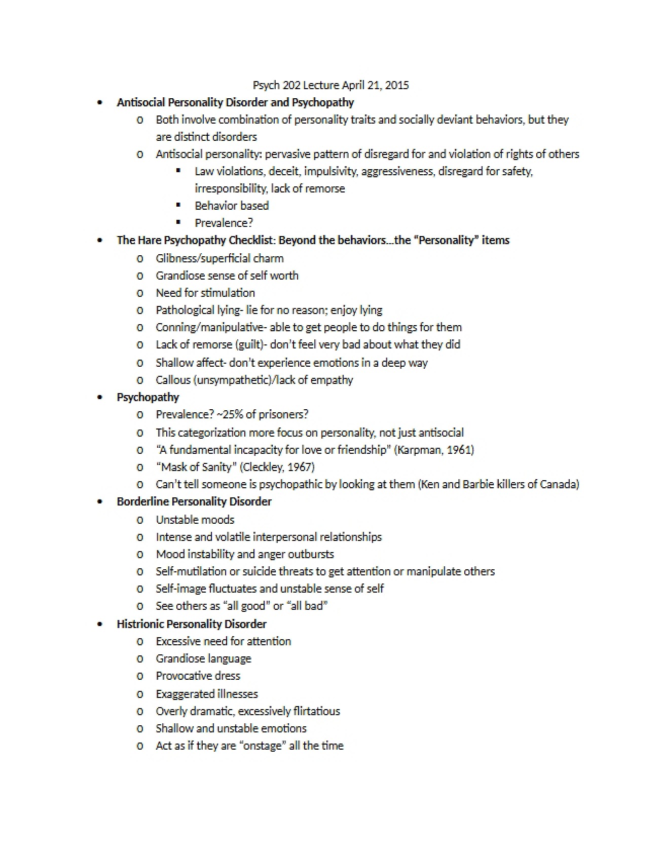 Lecture Psych 202 (April 21)