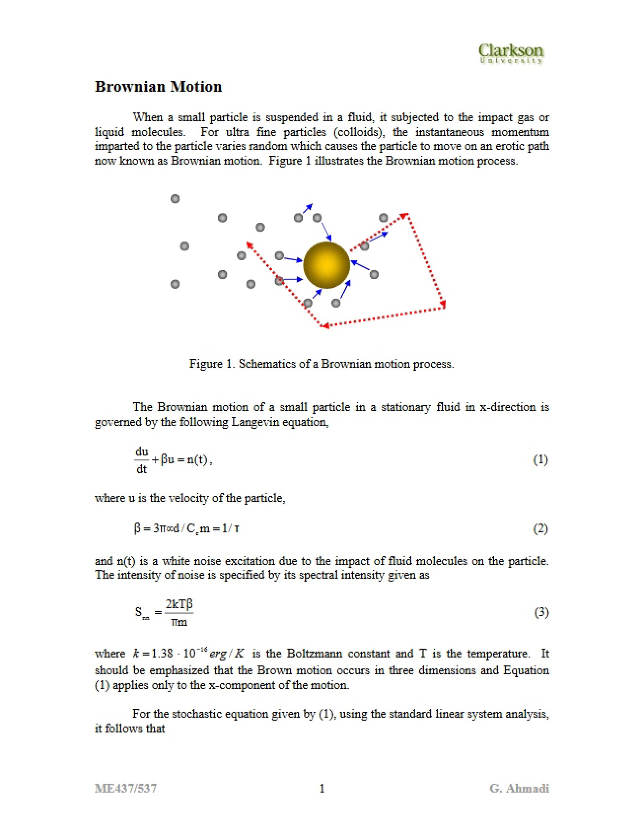 Motion of the Brownian Type