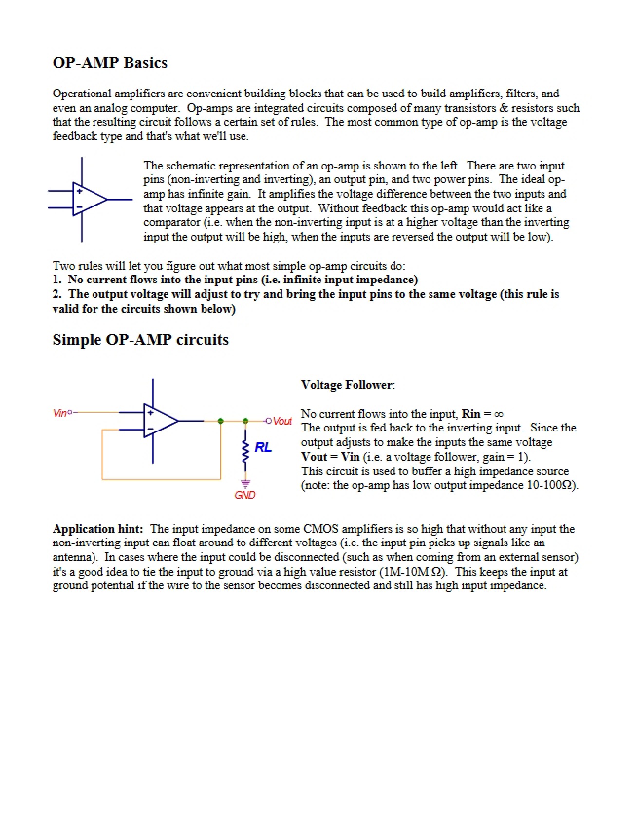 Fundamentals of Operational Amplifiers