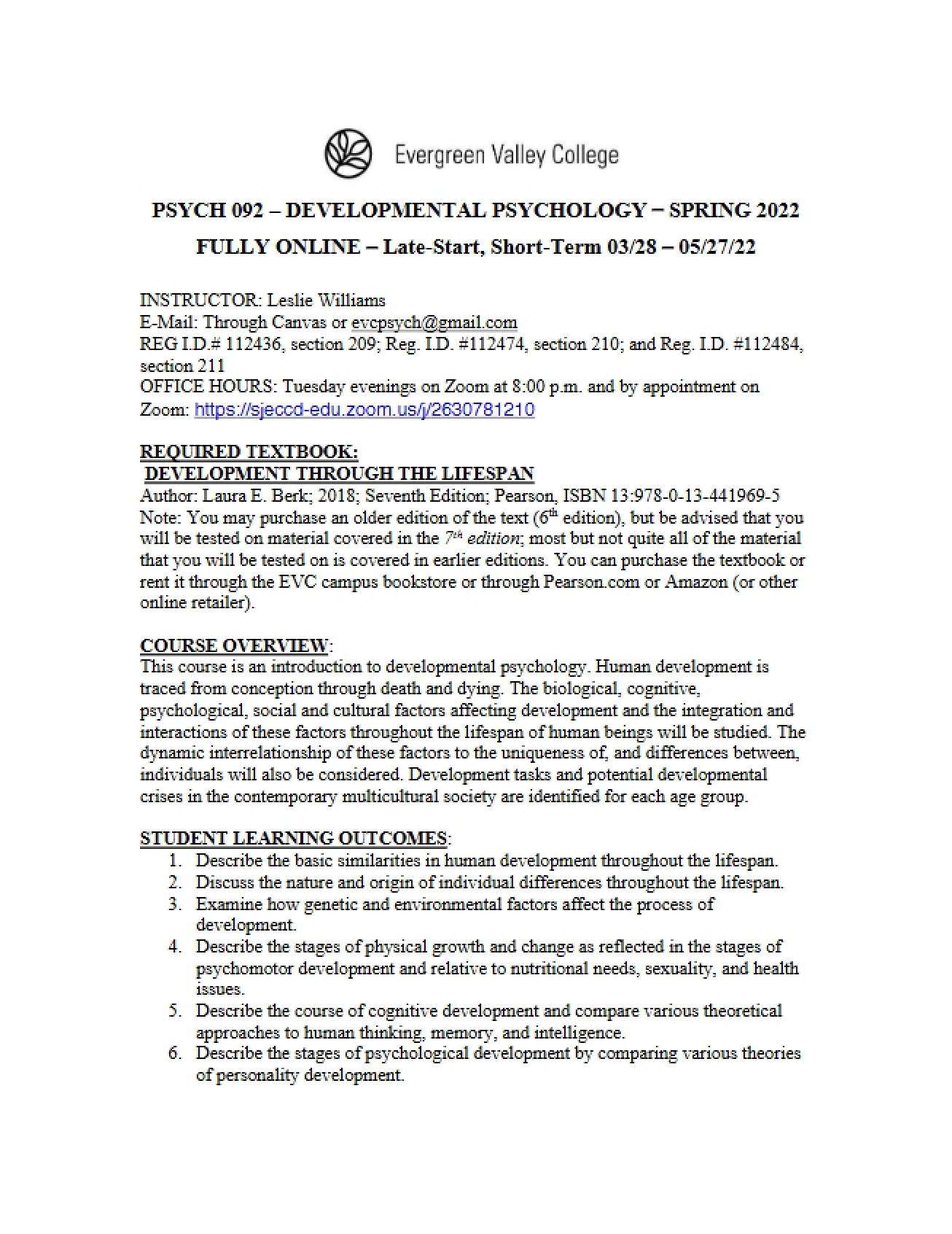 Developmental Psychology Course Guide