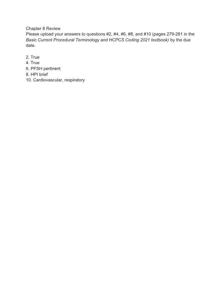 HIT170 - Review of Chapter 8