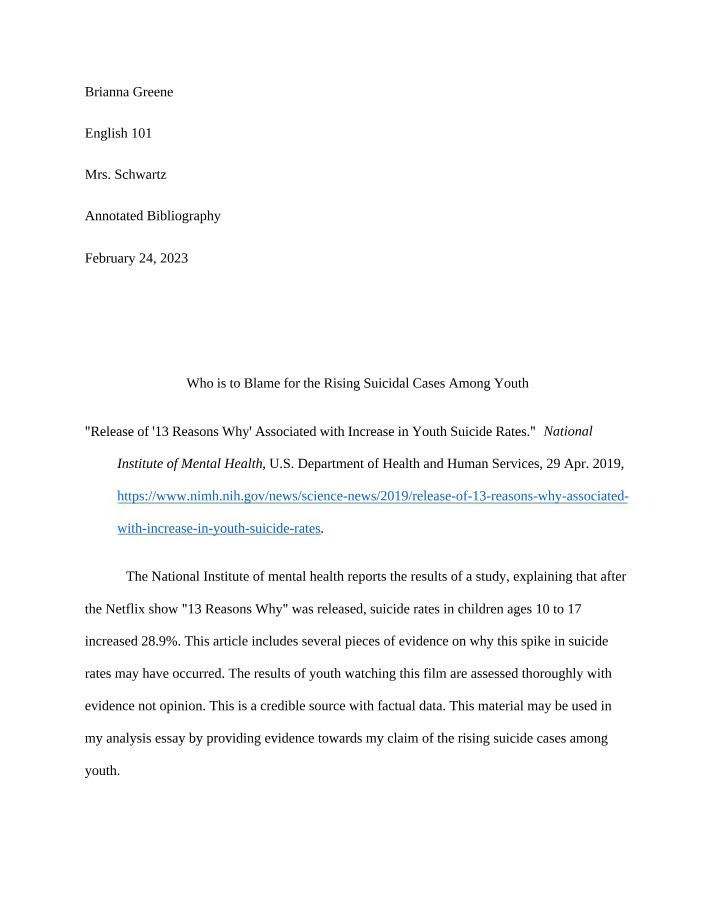 Impact of 13 Reasons Why on Rising Suicidal Cases Among Youth