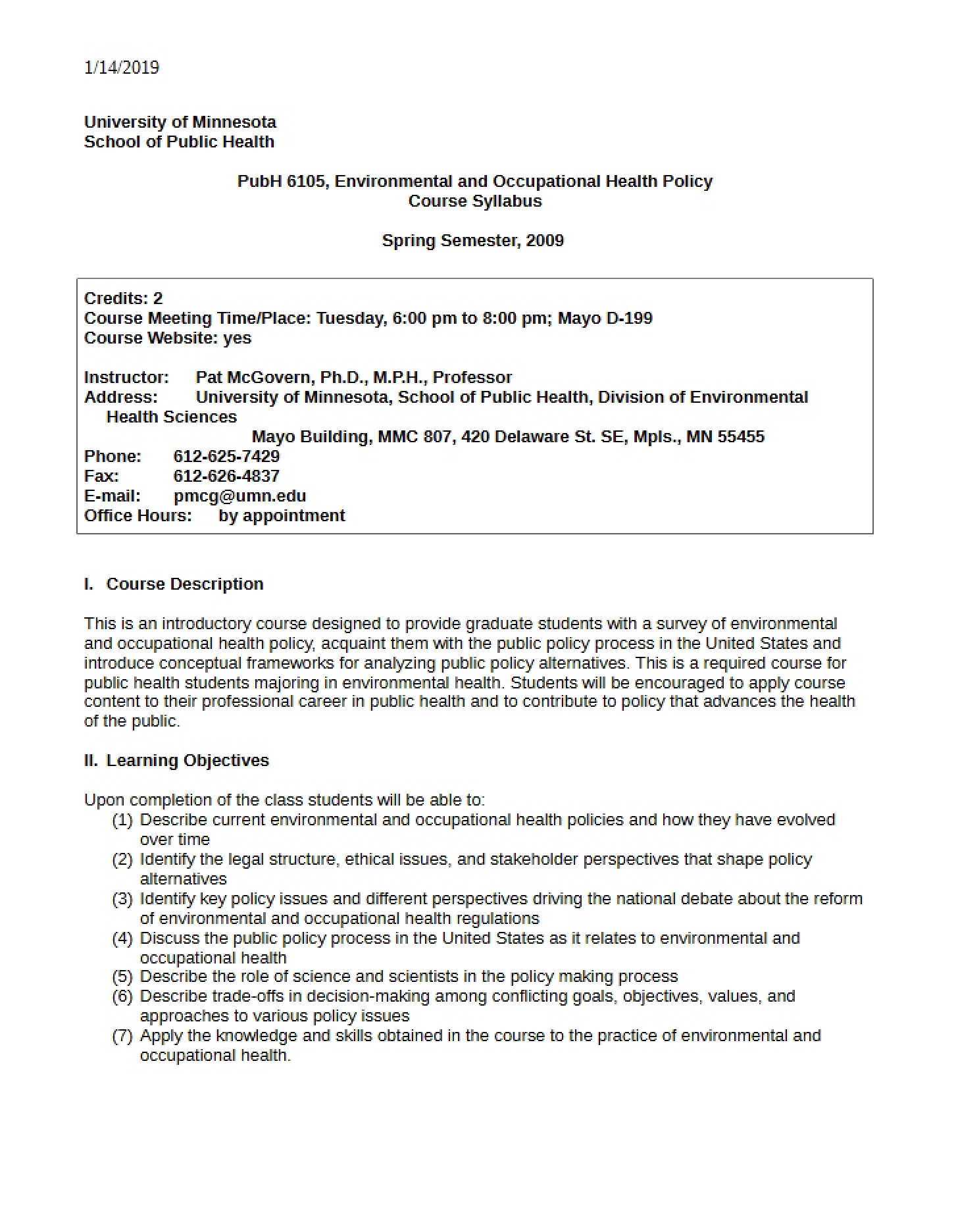 Syllabus for PUBH 6105