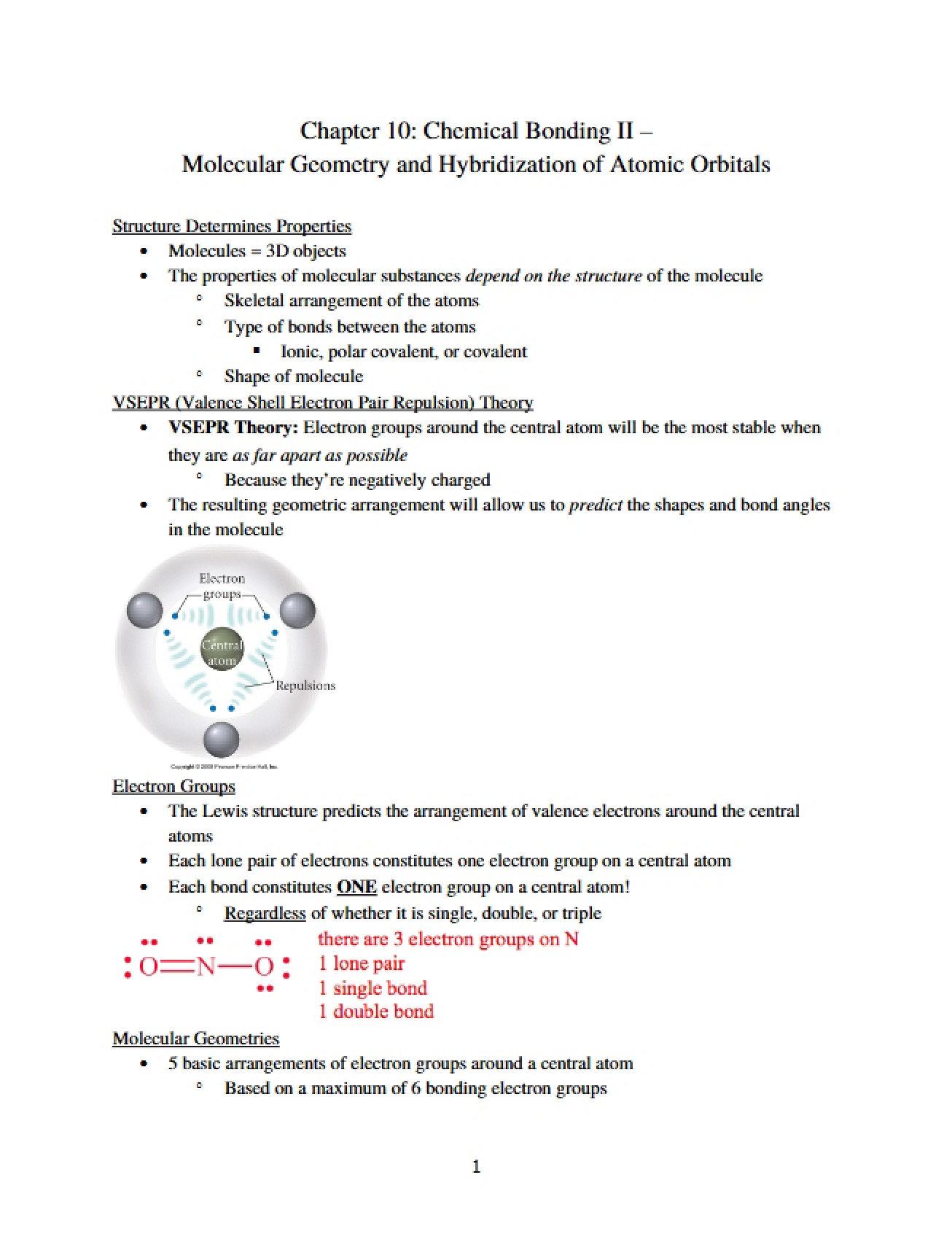 Atomic Orbital Hybridization and Molecular Geometry