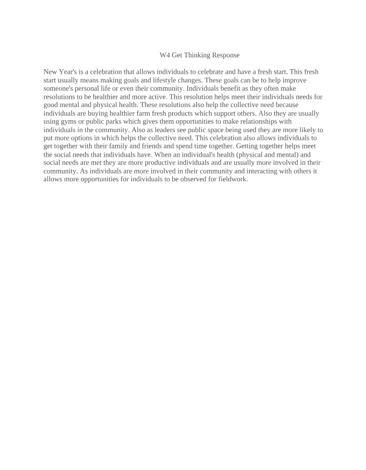 Get Thinking Response - W4