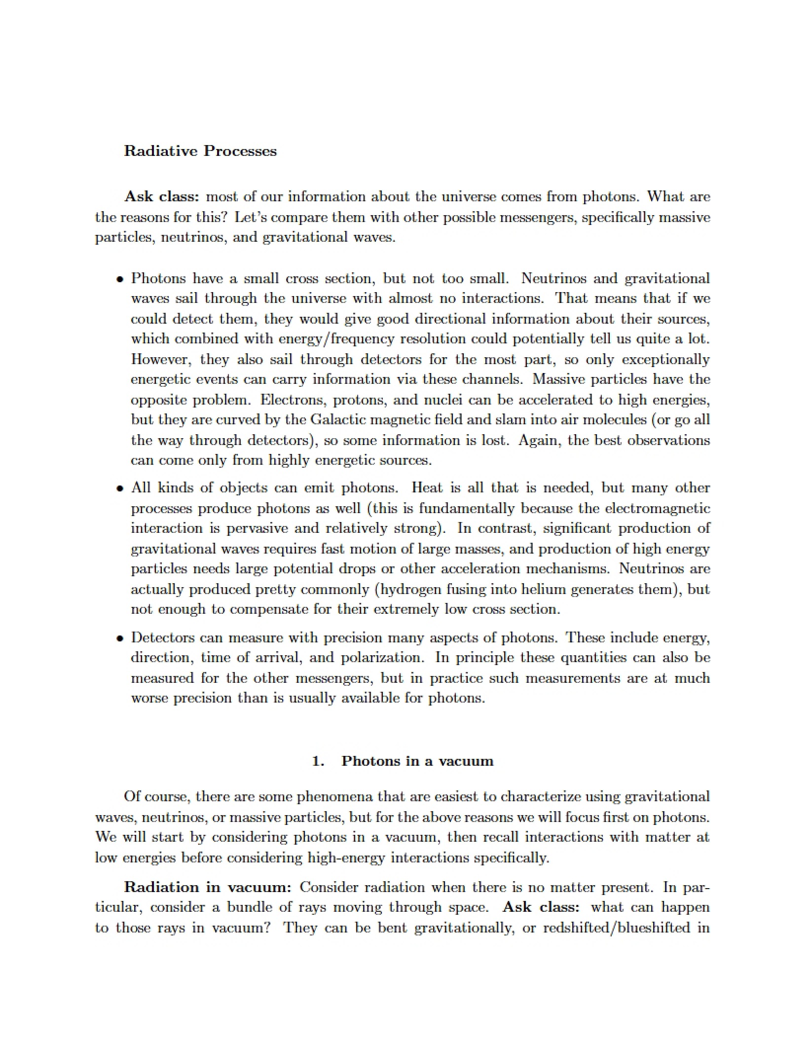 Processes Radiative