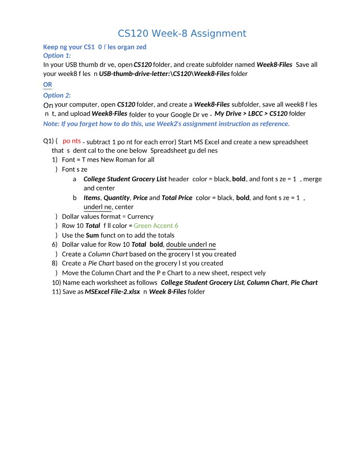 Assignment for CS120 Week 8