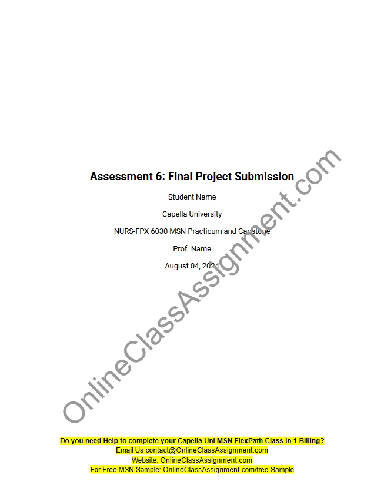 Final Project Completion Assessment 6