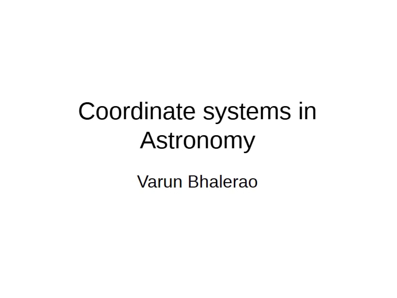 Astronomical Coordinate Systems