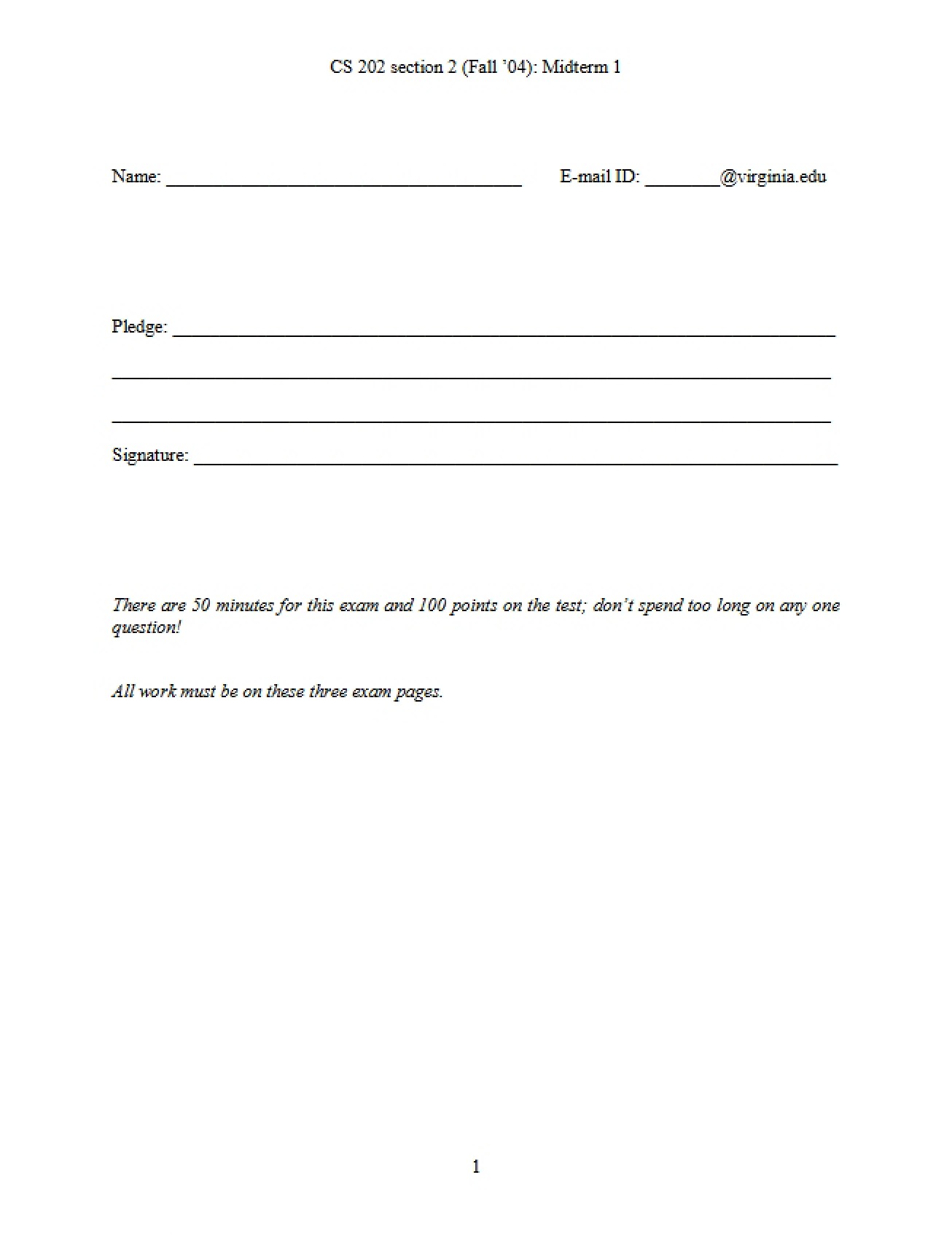 First Midterm Assessment