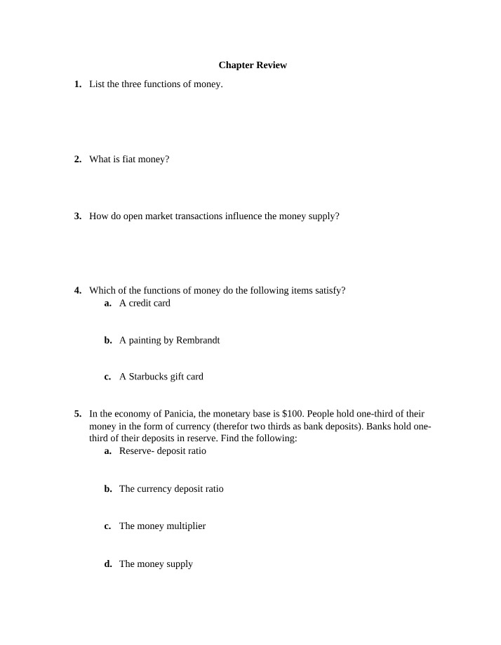 Review for Chapter 4