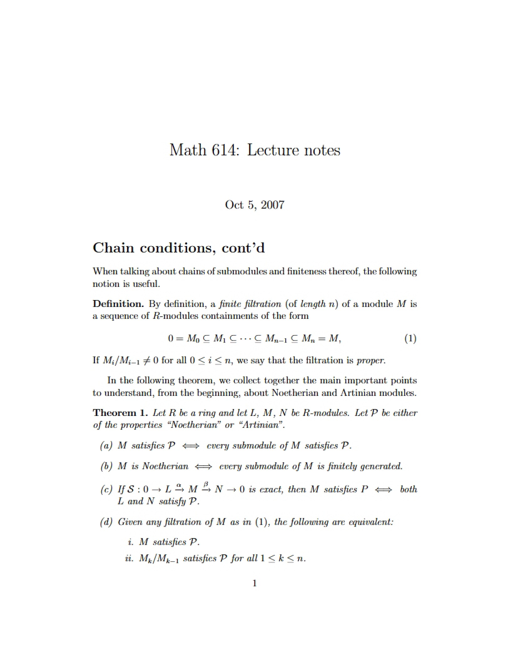 Lecture Notes 1