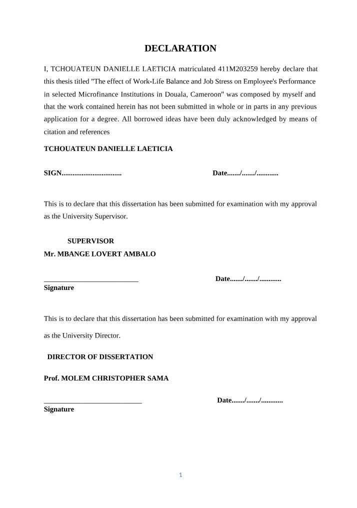Thesis for TDL