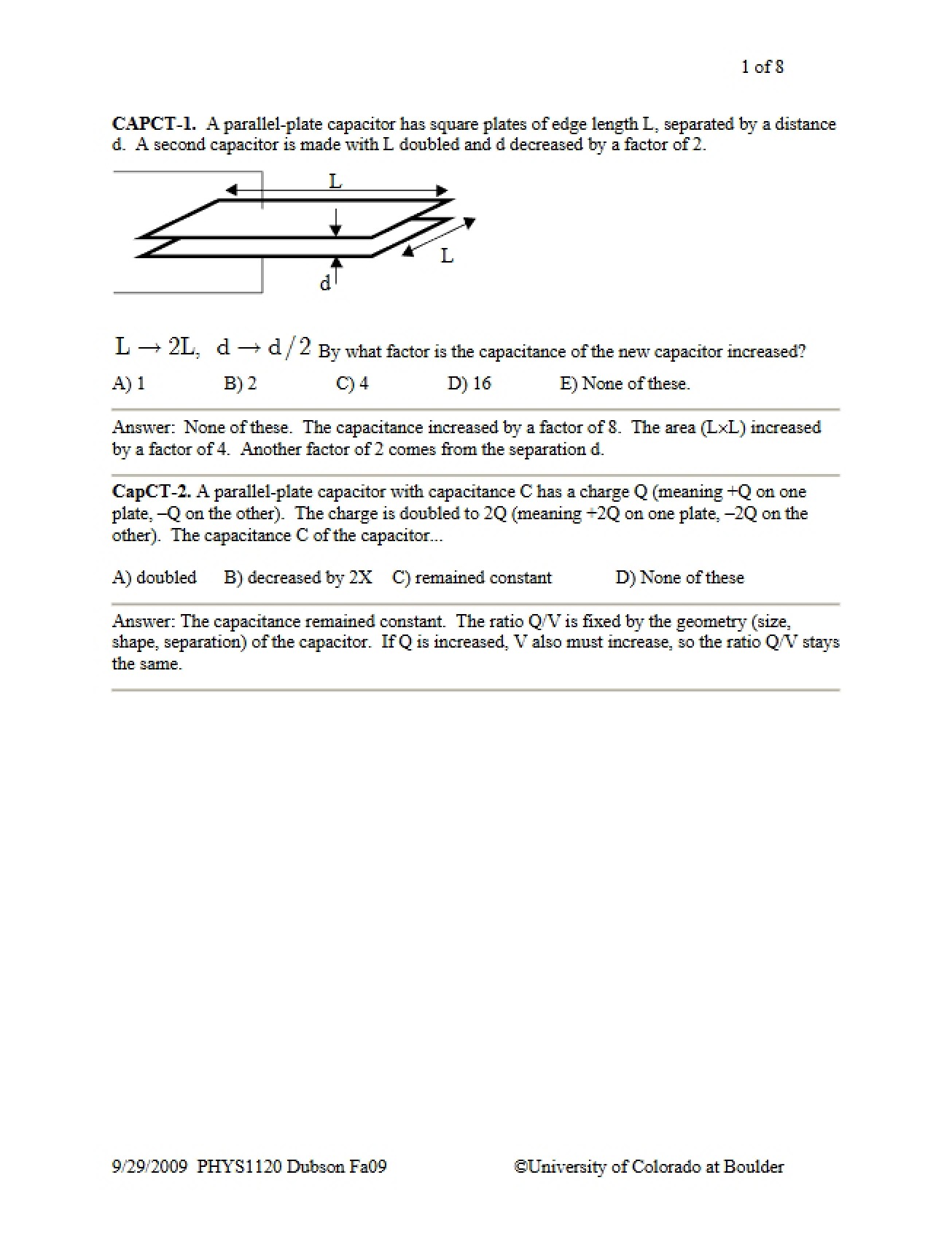 Capacitor Problems with Key