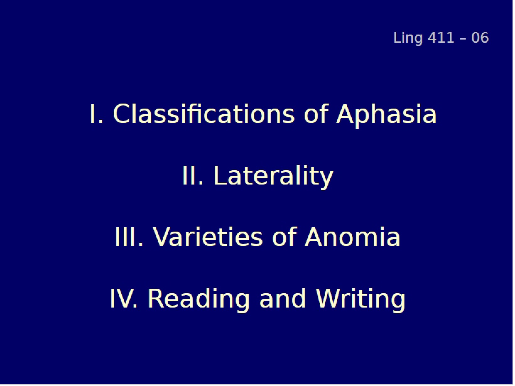 Neurolinguistics Study Notes
